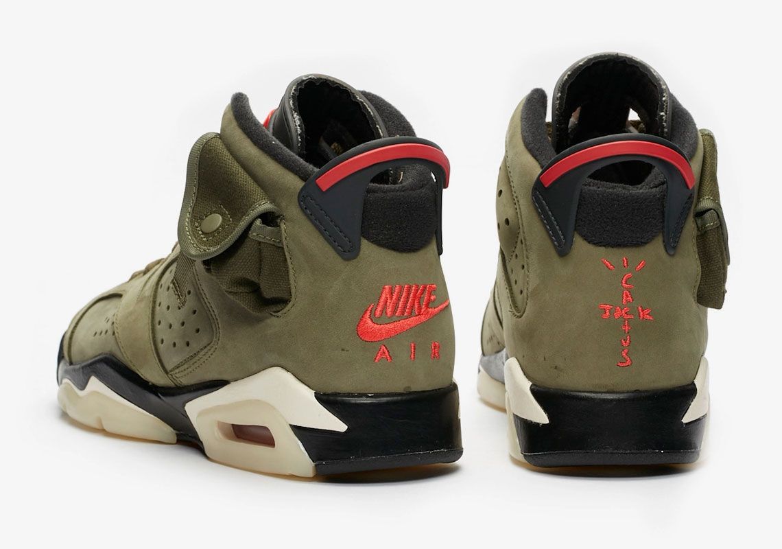 Nike Air Jordan 6 Travis Scott, зеленый, нубук, мужские