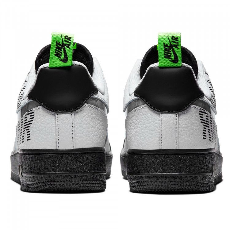 Nike Air Force 1 '07 LV8 белые с серым и черным, кожа, мужские
