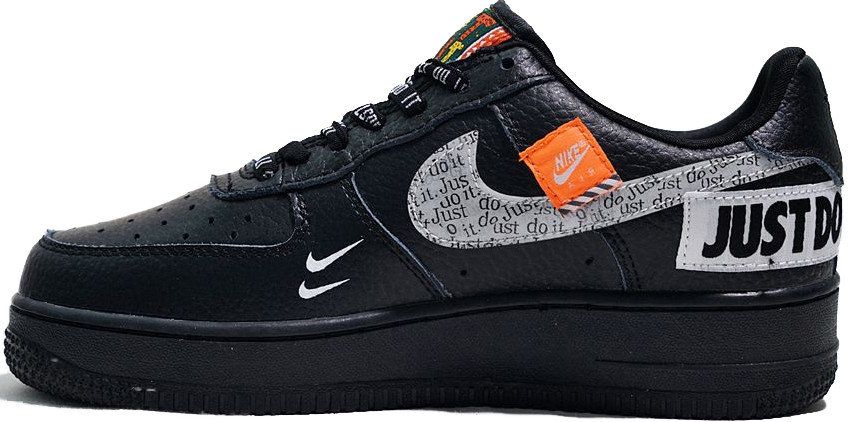 Nike Air Force х OFF White Black, черный, кожа, мужские, женские