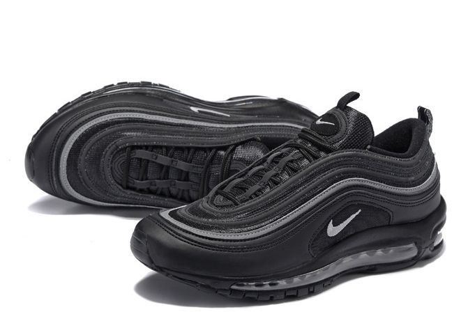 Nike Air Max 97, черные, нейлон, кожа, мужские