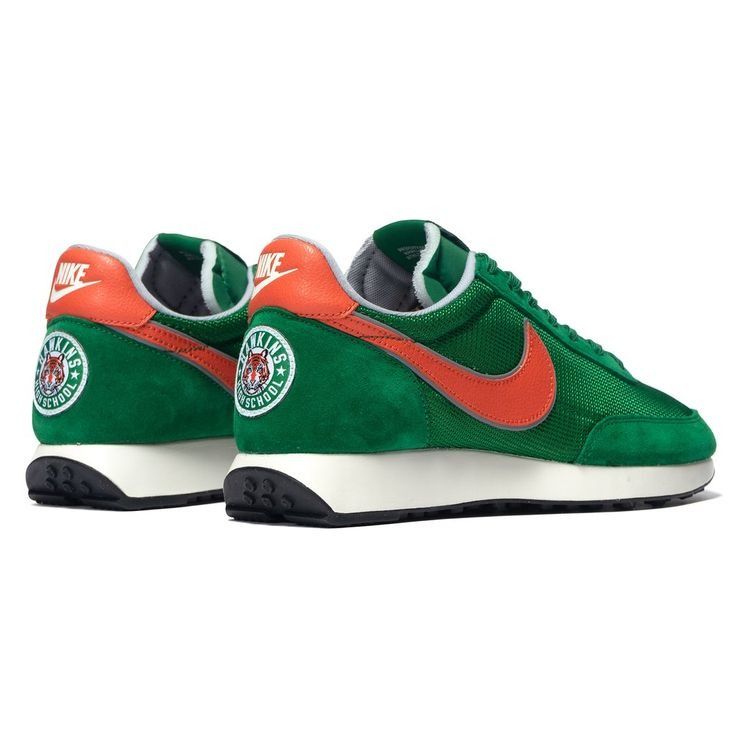 Nike Tailwind, зеленый с оранжевым, текстиль, замша, сетка, мужские