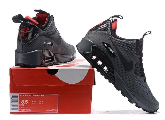 Nike Air Max 90 Winter Mid gray, серые, нейлон, мужские, зимние